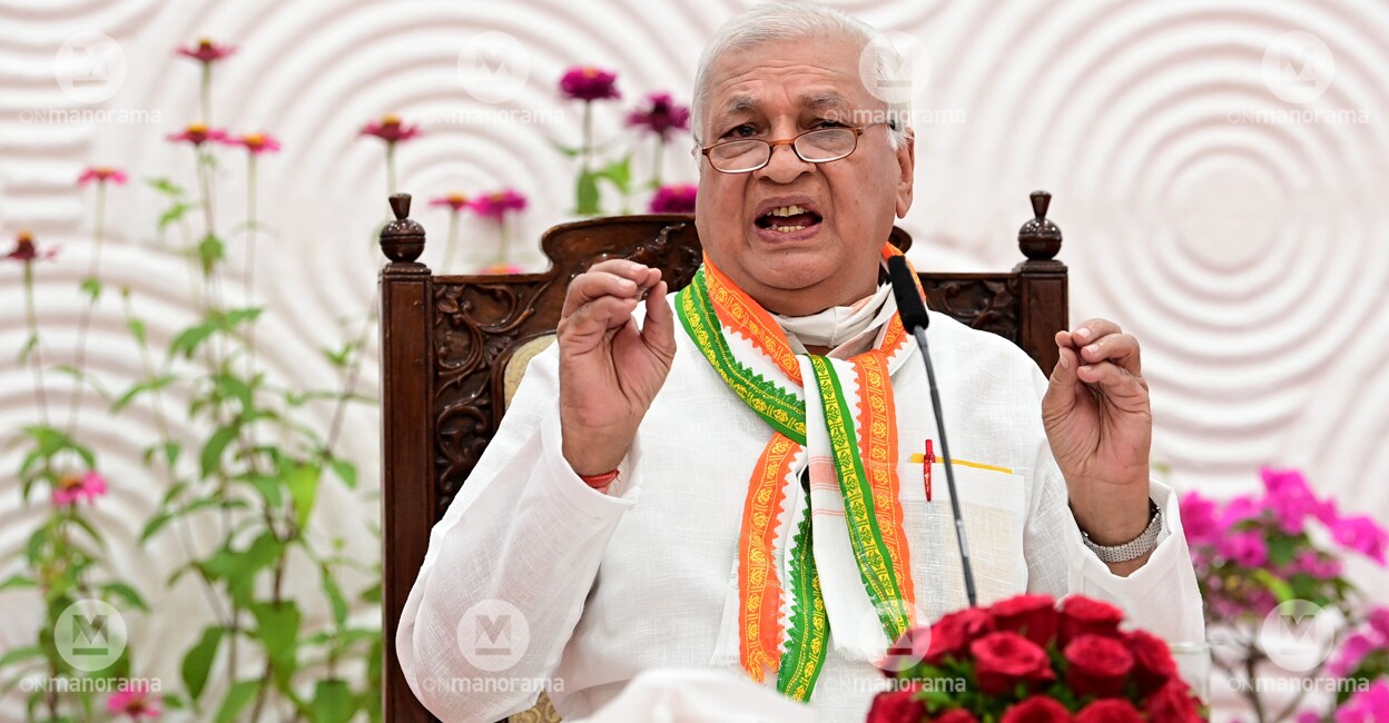 Kerala Governor Arif Mohammed Khan during a press conference on Sept 19, 2022.  Photo: Rinku Raj Mattancheril/Manorama