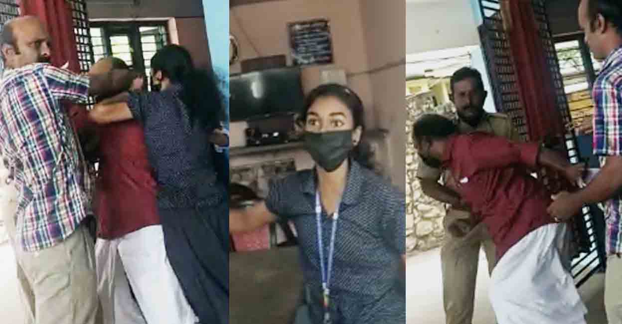 Man and daughter assaulted by KSRTC employees following a spar over concession ticket. Photo: Screengrab/MMTV