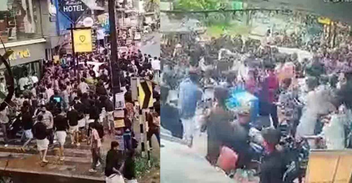Seniors, juniors of Nilambur school clash over Onam celebration on Friday. Photo: screengrab from video circulating on social media.