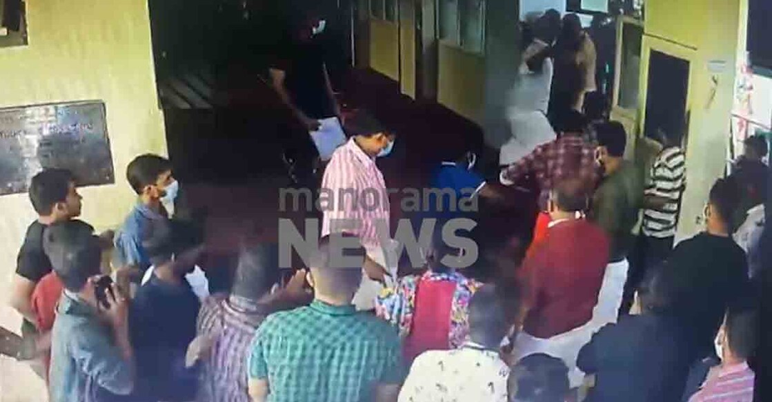 kozhikode-medical-college-31 CCTV visual showing the assault on security personnel at Kozhikode Medical College Hospital. Photo: MMTV