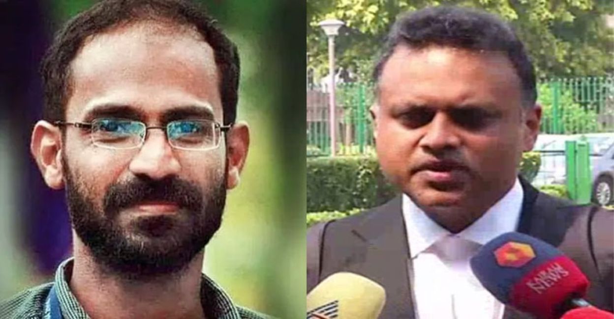 siddique-kappan-harris Siddique Kappan and his lawyer Harris Beeran. Photo: MMTV.