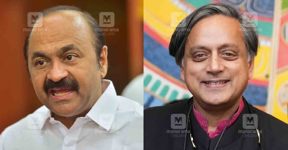 vd-satheesan-and-shashi-tharoor Opposition Leader VD Satheesan; Thiruvananthapuram MP Shashi Tharoor. Photo: Manorama