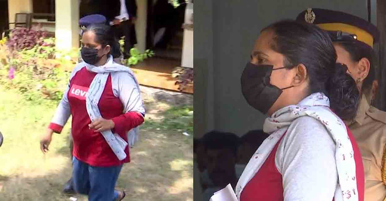 Jolly Joseph, the prime accused in the Koodathayi murders, was produced in court on Friday. Screengrab: Manorama News