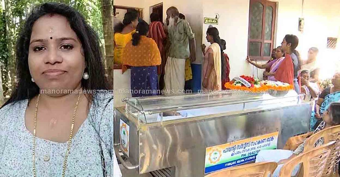 Asha's relatives claimed that her husband's family did not allow the children to see her one final time despite their pleading several times. It is alleged that Asha consumed the poison berries due to domestic violence. Screengrab: Manorama News