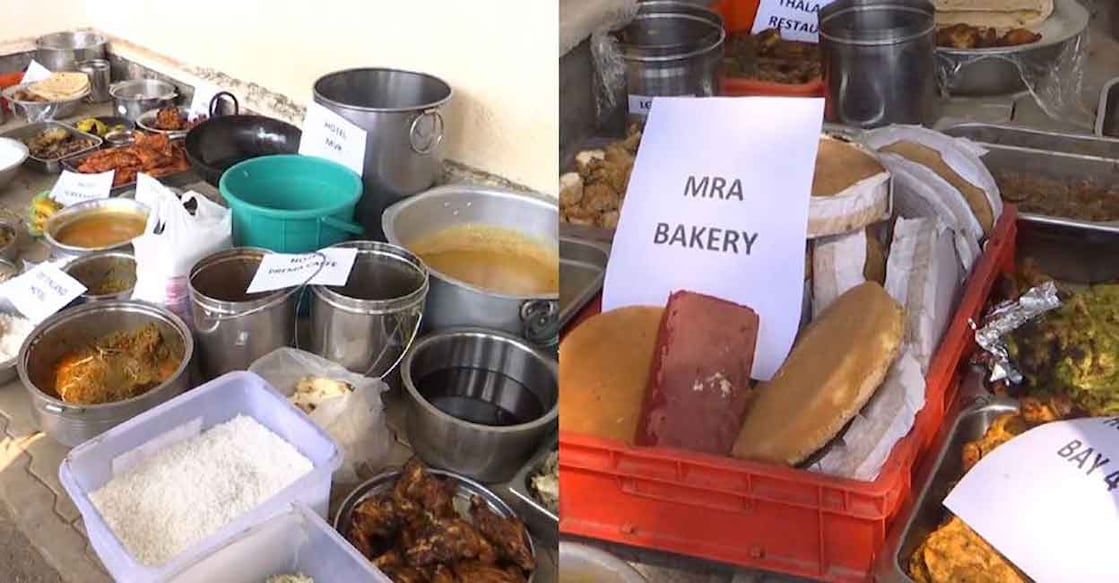 Raids in Hotel Some of the stale dishes that were seized from restaurants in Kannur as part of the inspection. Photo: Manorama News