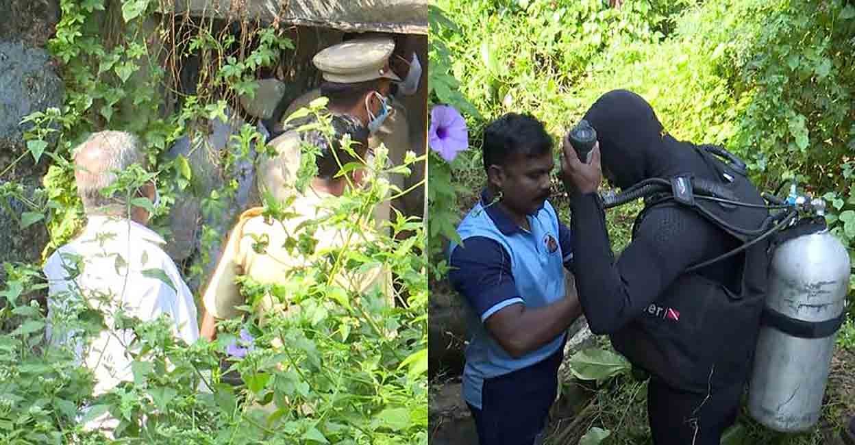 kollam-murder Police inspection at the site where the body was found. Photo: Screengrab/MMTV