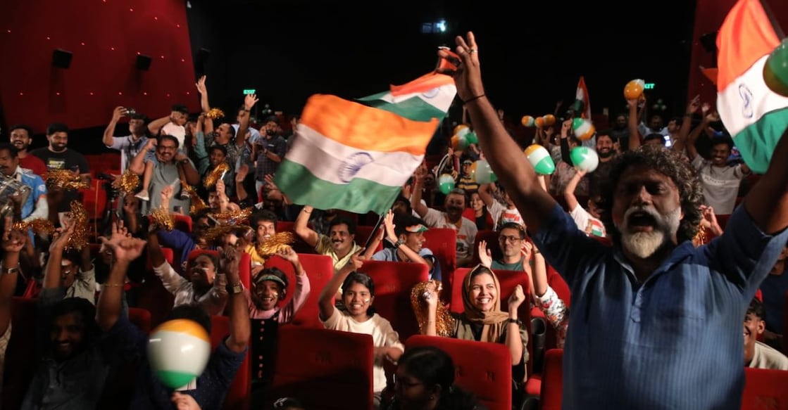 Fans cheer for the Indian cricket team during their match against Pakistan in the ICC Men's Cricket World Cup 2023. Photo: Manorama Online
