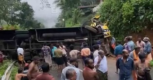 Bus carrying Sabrimala pilgrims overturns near Erumeli