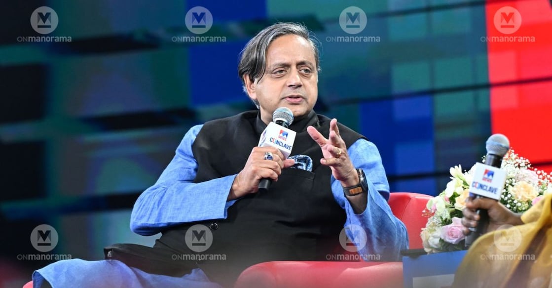 Thiruvananthapuram MP Shashi Tharoor during the panel discussion on 'Why 2024 Matters' at the Manorama News Conclave 2023. Photo: Robert Vinod/Manorama
