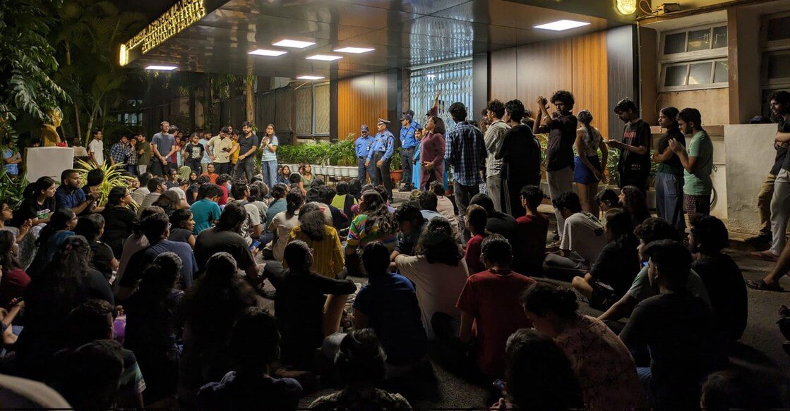 Police detained a few students after a massive protest which continued till early Friday. Photo: IANS