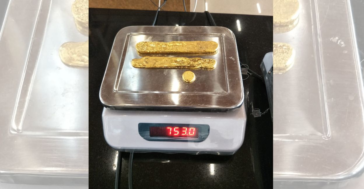 Untitled design - 1 The gold seized from a passenger at the Kannur Airport on Saturday. Photo: Special arrangement
