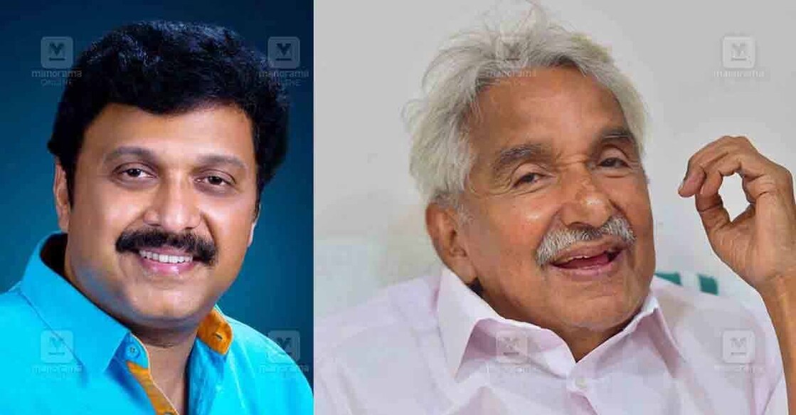 Ganesh Kumar, Oommen Chandy. Photo: Manorama