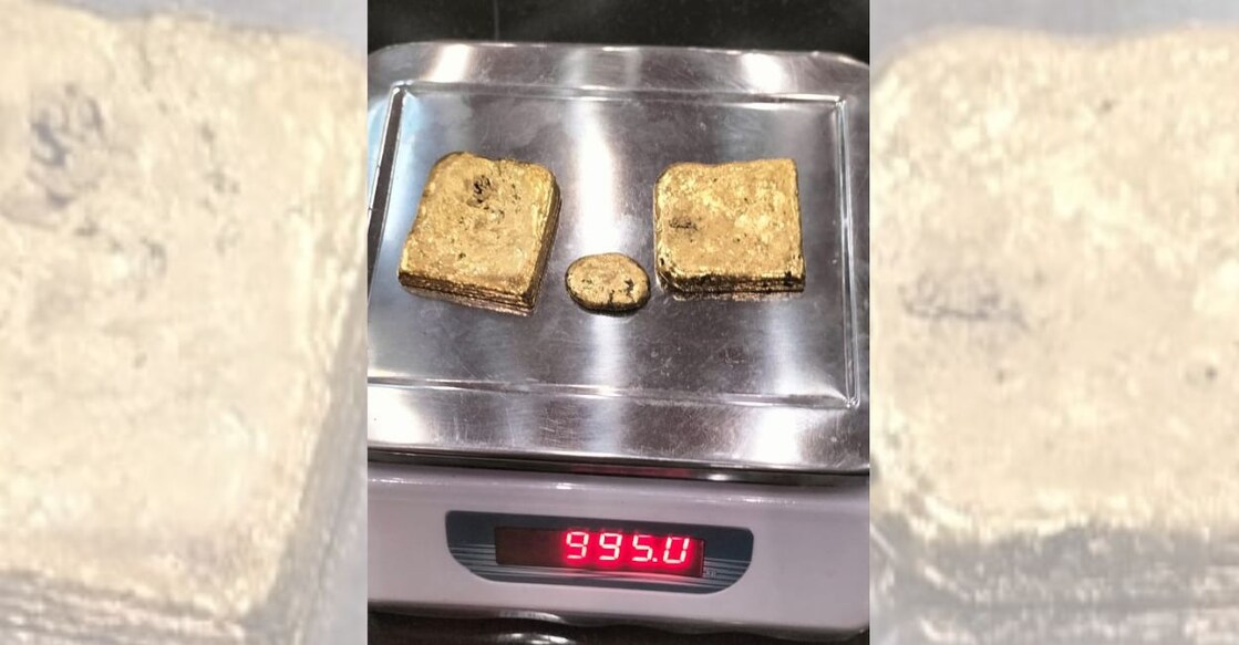 996 grams of gold paste was seized from a passenger from Riyadh on Friday. Photo: Special arrangement