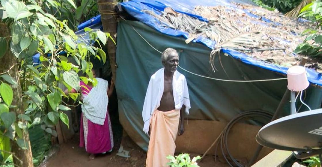 Seethathode native Gopalakrishnan infront of his shed. Photo: Manorama News