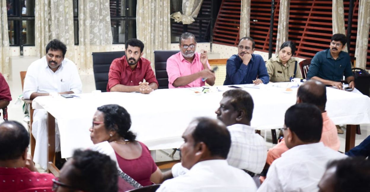 An all-party meeting, convened by Agriculture Minister P Prasad at Mavelikkara on Thursday, decided to halt mining activities till the District Collector submits a report. Photo: Special Arrangement