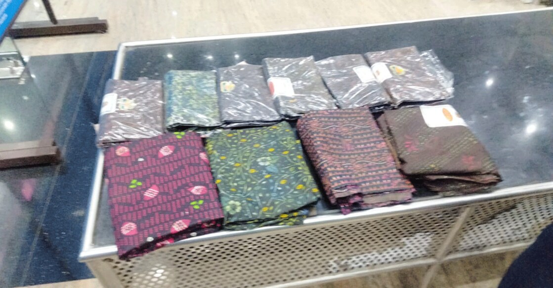 The lungi dipped in gold that were seized from a passenger from Dubai at Thiruvananthapuram. Photo: Special arrangement