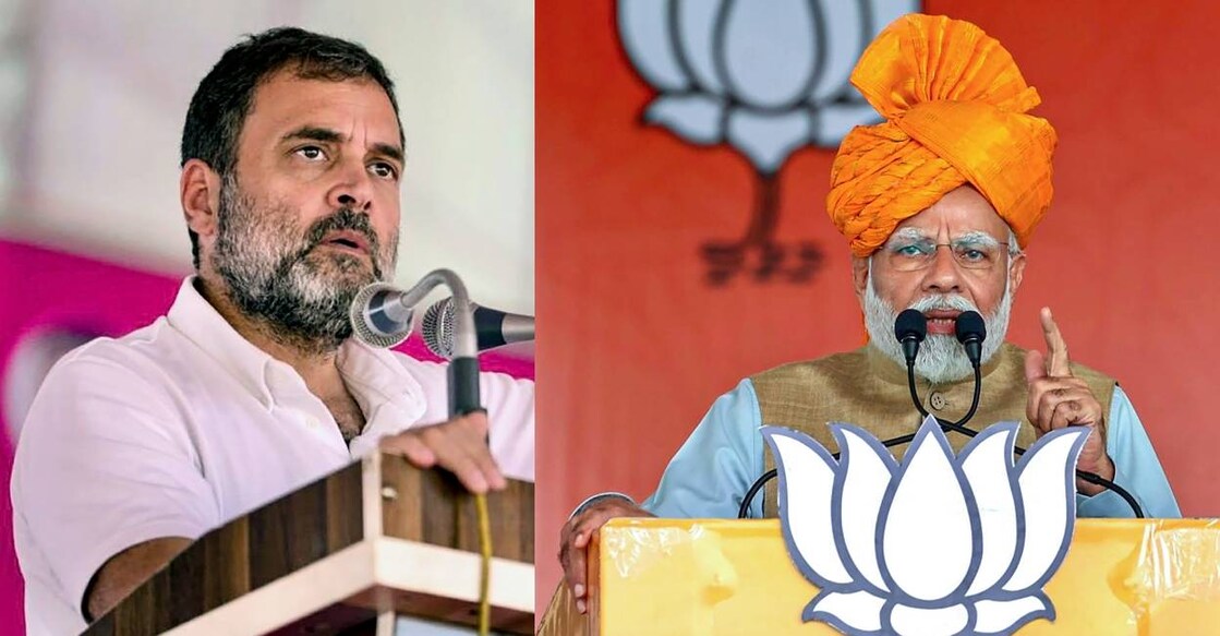 Rahul Gandhi and Narendra Modi. Photo: PTI