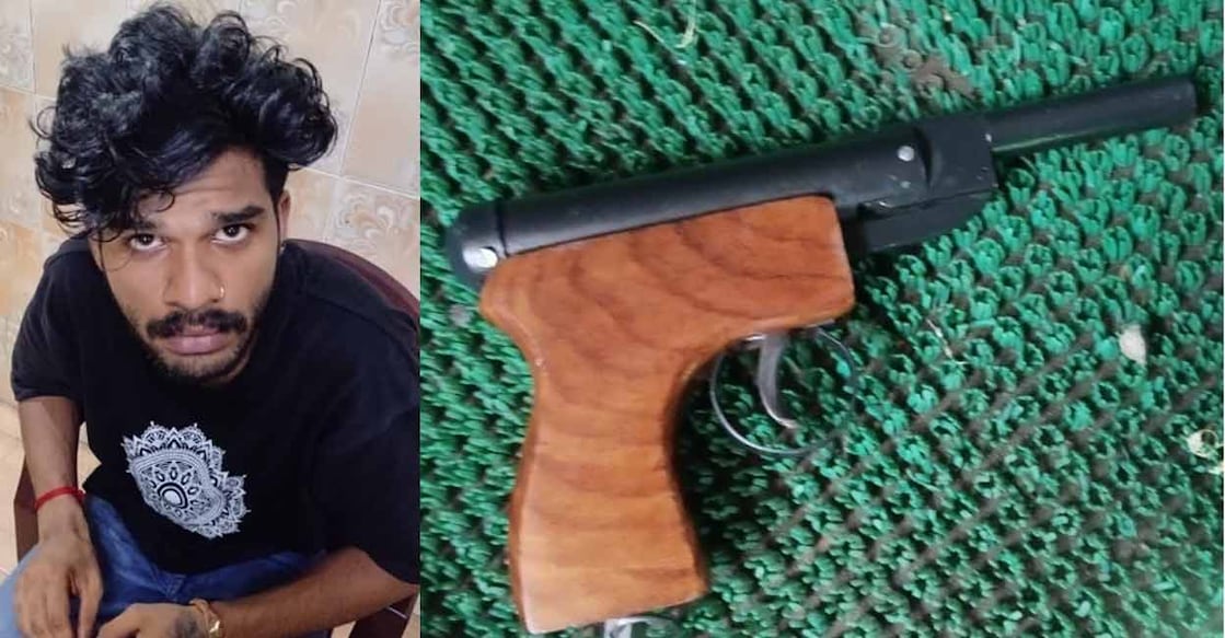 thrissur-shooting-school Mulayam native Jagan, weapon used for opening fire at school. Photo: Special arrangement