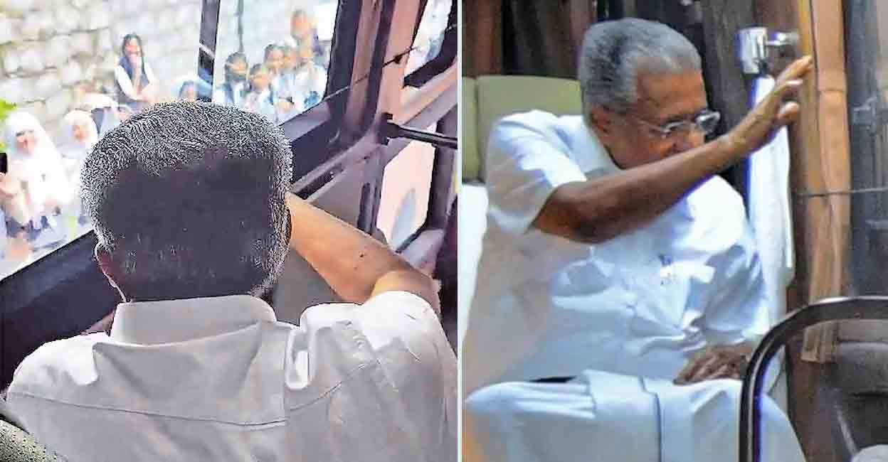 pinarayi-children Chief Minister Pinarayi Vijyan waves back at children from Nava Kerala Sadas tour. Photo: Screengrab/Video shared in CM's WhatsApp channel