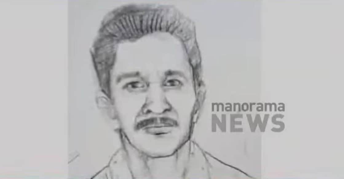 Sketch of the suspect who abucted the girl. Photo: Manorama News