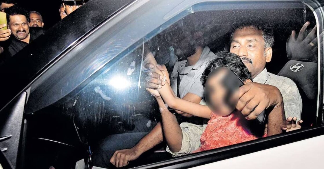 Abigel with her father. Photo: Manorama