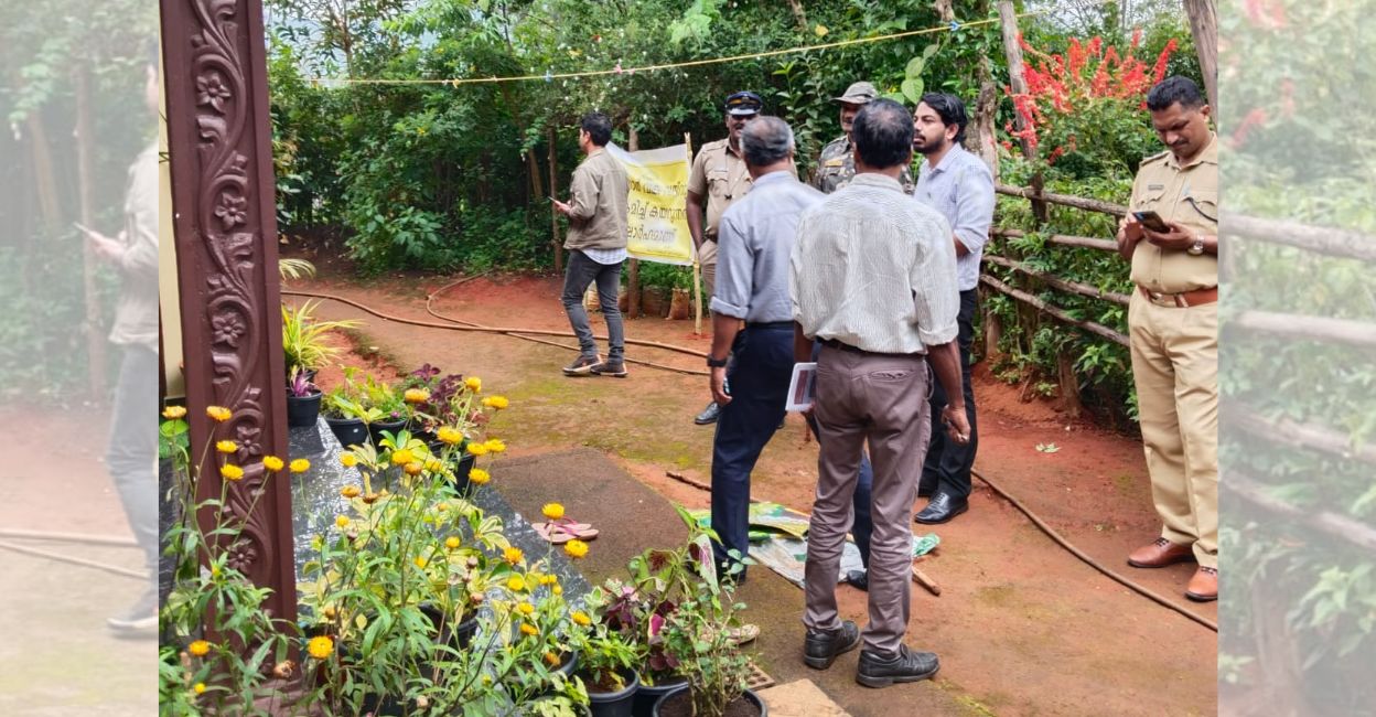 A land belonging to the government being taken over on Friday as a part of the ongoing eviction drive in Idukki. Photo: Special arrangement