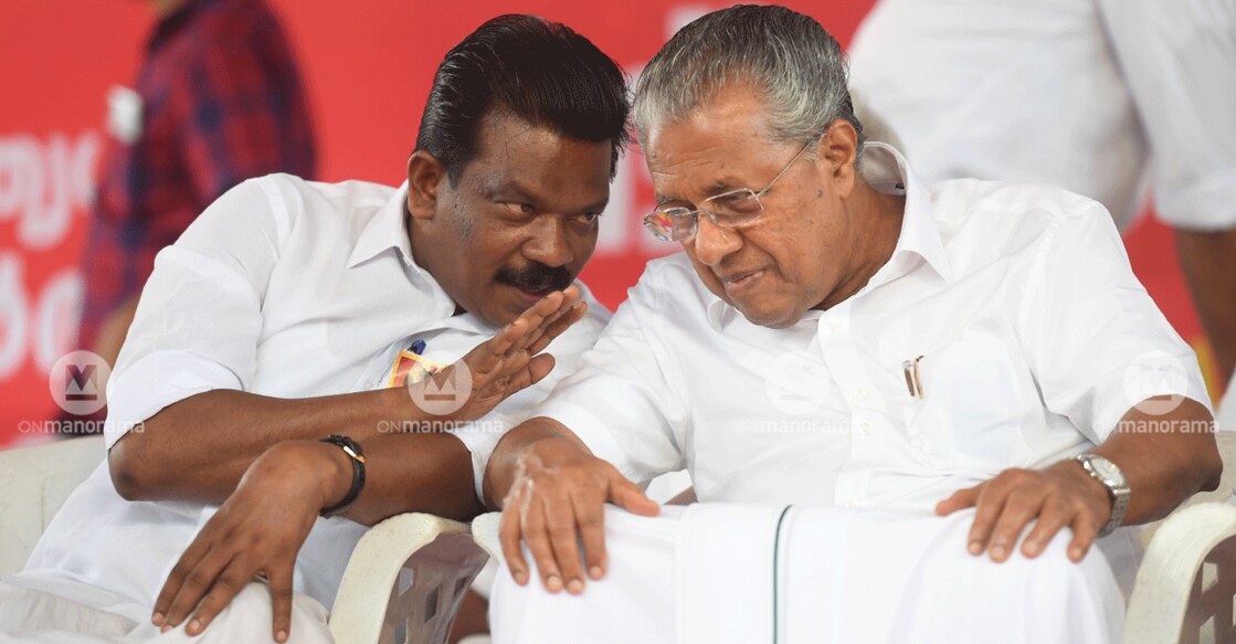 Minister K Radhakrishnan (left) with Chief Minister Pinarayi Vijayan. File photo: Manorama