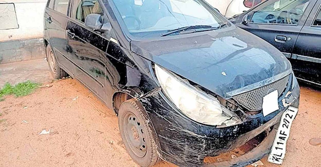 Dr Biju George's car. Photo: Manorama