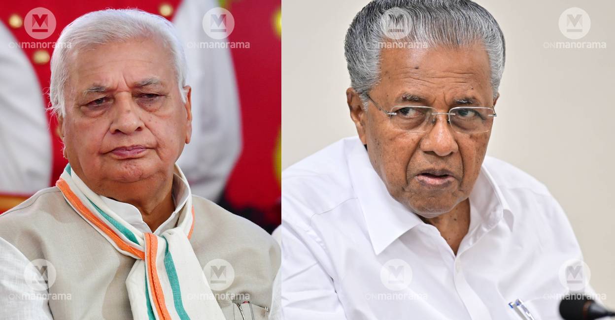Kerala governor Arif Mohammed Khan and Chief MInister Pinarayi Vijayan. Photo: Manorama