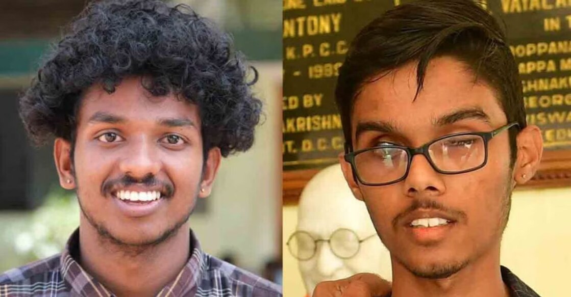 SFI candidate KS Anirudhan; KSU candidate S Sreekuttan. Photo: Manorama Online