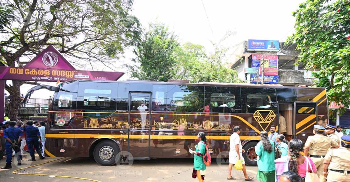 nava-kerala-bus The bus used by ministers during Nava Kerala Sadas. File photo: Manorama