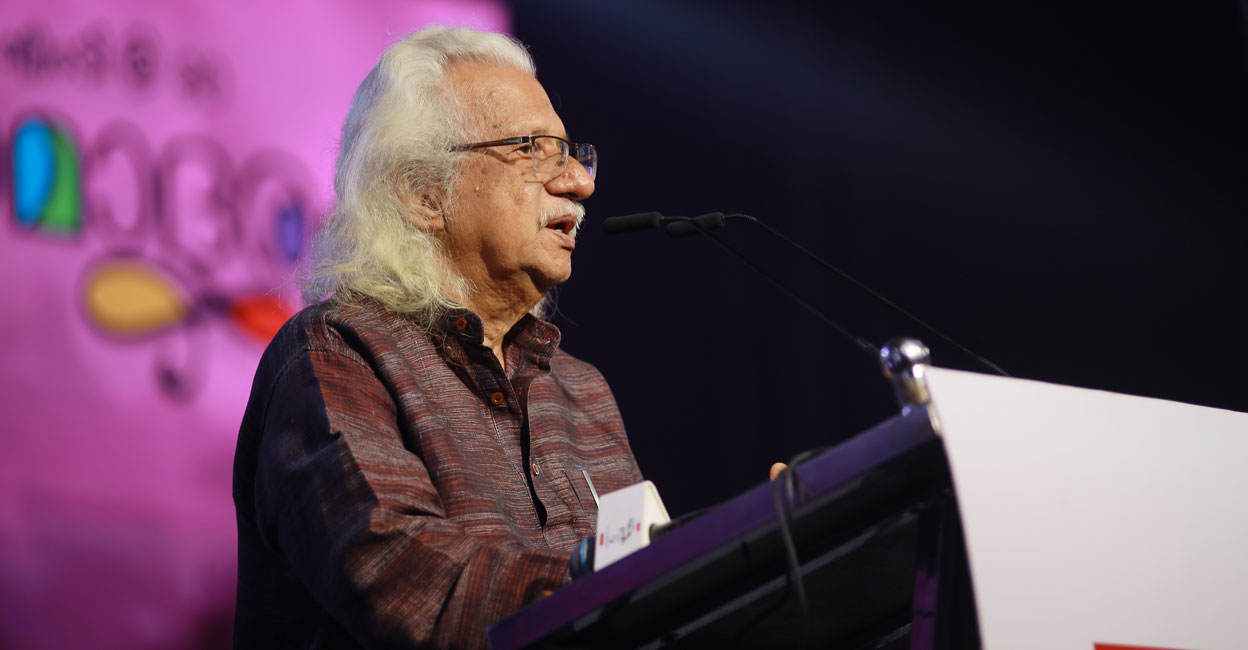 Adoor Gopalakrishnan speaks at ‘MT Kalam – Navathi Vandanam'. Photo: Manorama