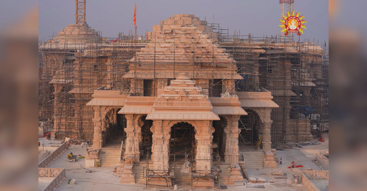 ayodhya-ram-temple-construction Shri Ram Janmabhoomi temple under construction, in Ayodhya, Sunday, December 24, 2023. Photo: PTI