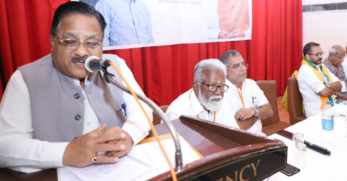BJP's National General Secretary Radha Mohandas Agarwal in Thrissur on Thursday. Photo: Special arrangement
