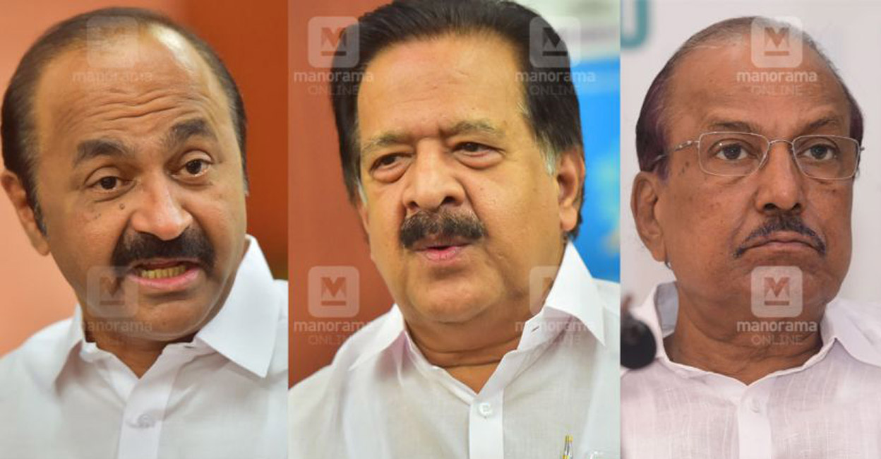 V D Satheesan, Ramesh Chennithala and P K Kunhalikutty. Photo: Manorama Online