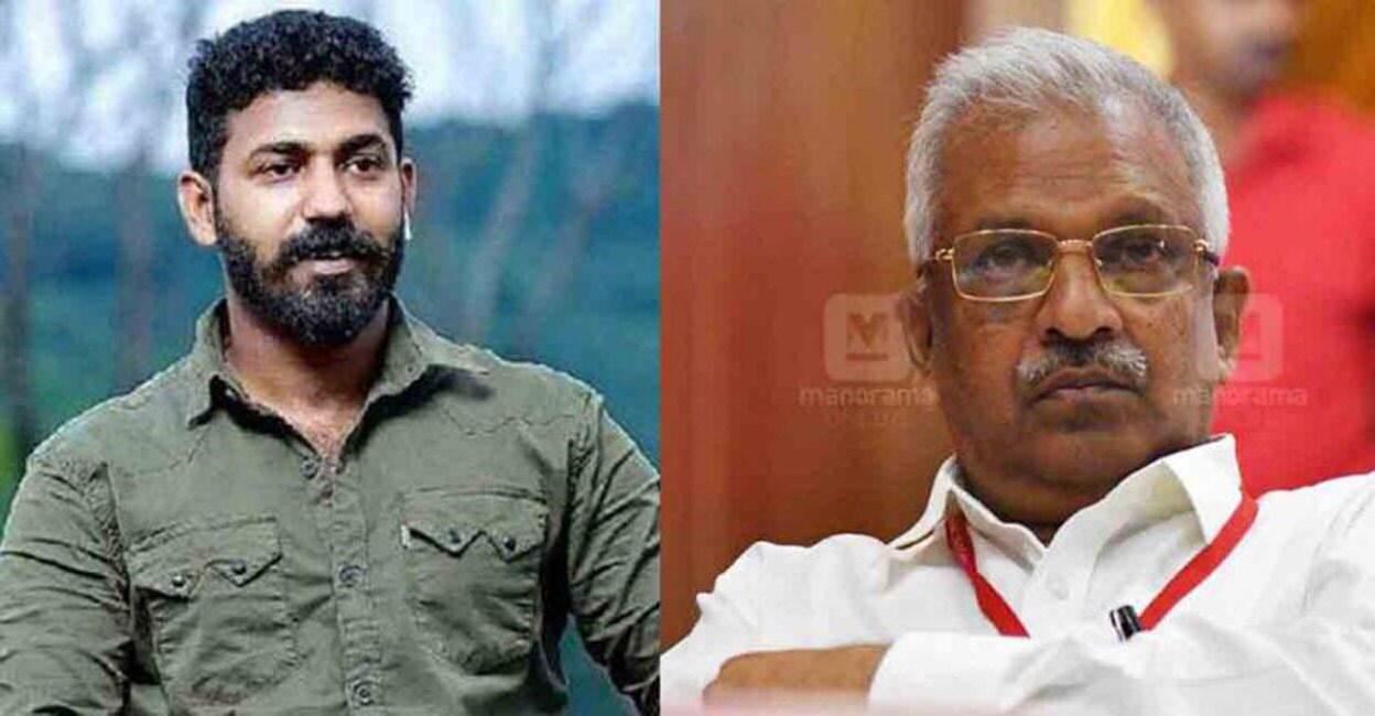 Akash Thillankeri and P Jayarajan. Photo: Manorama Online