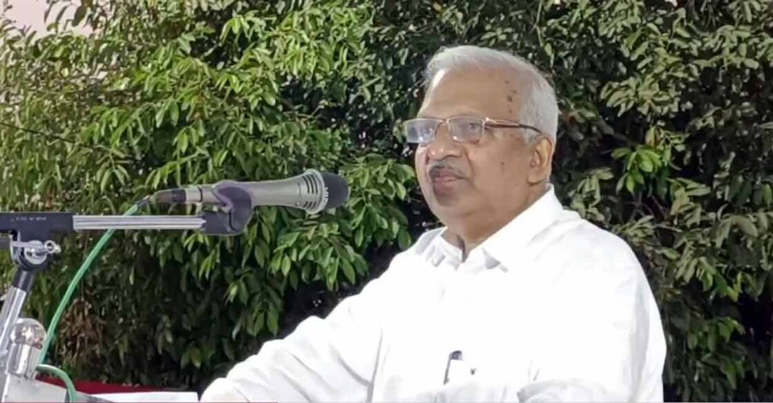 P Jayarajan addresses a public meeting at Thillankeri in Kannur on Monday. Photo: Screenshot/@pjayarajan