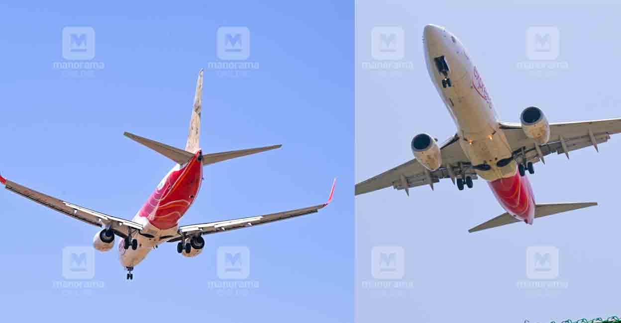 The Air India Express flight that made an emergency landing at the Thiruvananthapuram airport on Friday. Photo: Atlee Fernandes/Manorama