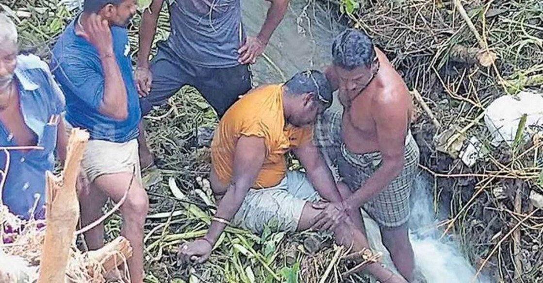 Murugan after being rescued. Photo: Manorama Online