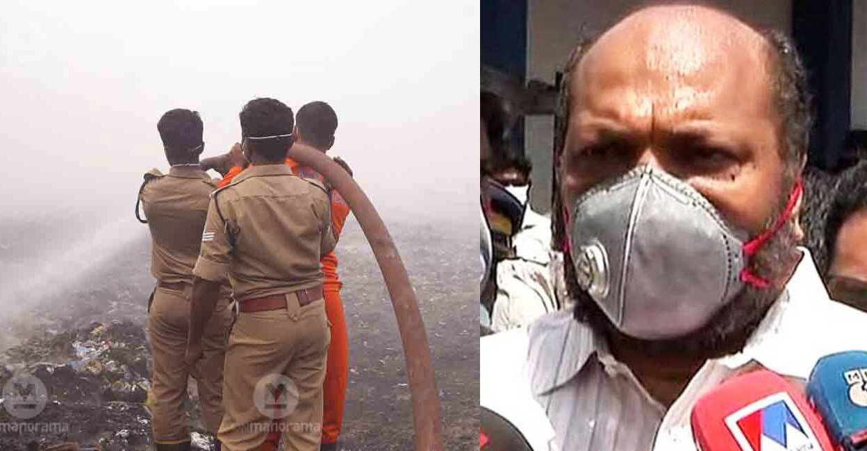 State Industries Minister P Rajeeve on Friday said that the situation at the plant is such that fire may recur even after the flames are doused. Photo: Manorama