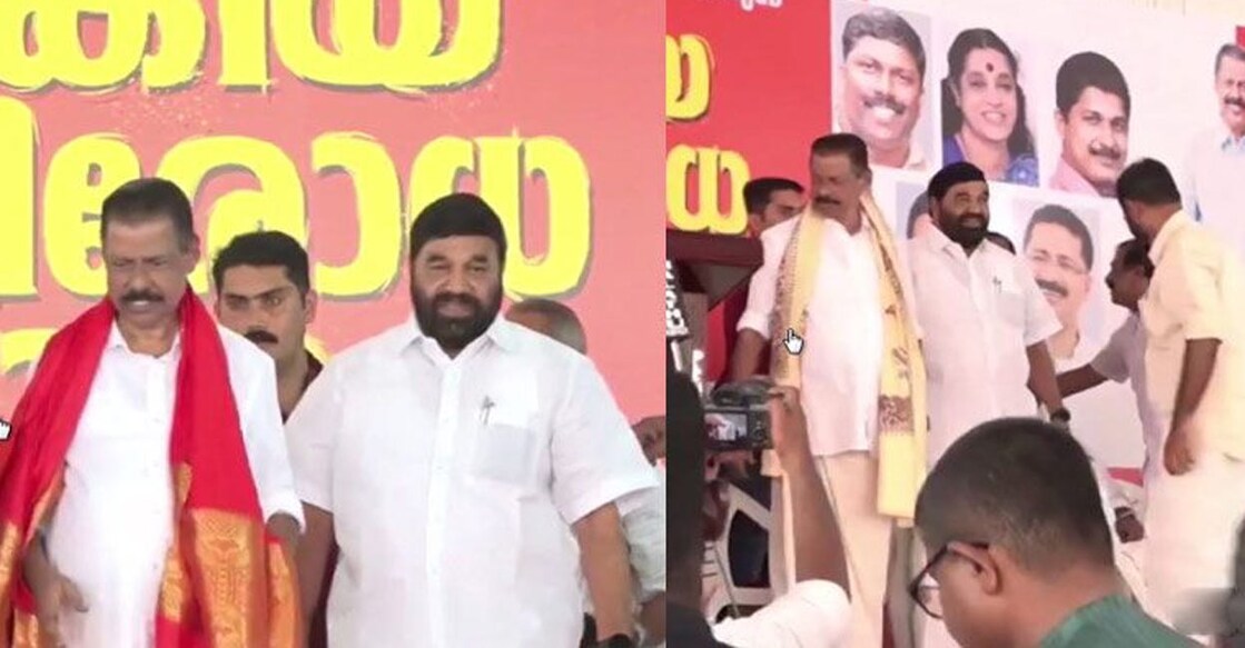 The reception for Govindan-led People’s Resistance Rally at Kuttanad is at Nedumudi on Sunday afternoon. Photo: Manorama