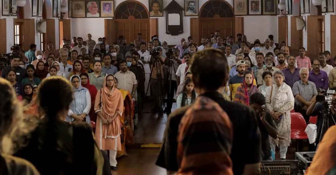 On March 12, Sunday, around 300 men and women gathered at the British-built Kozhikode Town Hall demanding an amendment to the British-era Muslim Personal Law (Shariat) Application Act, 1937. Photo: Special Arrangement
