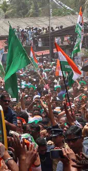 INDIA-ELECTION/GANDHI Congress leader Rahul Gandhi meets his supporters after filing his nomination in Wayanad in 2019. File photo: Reuters