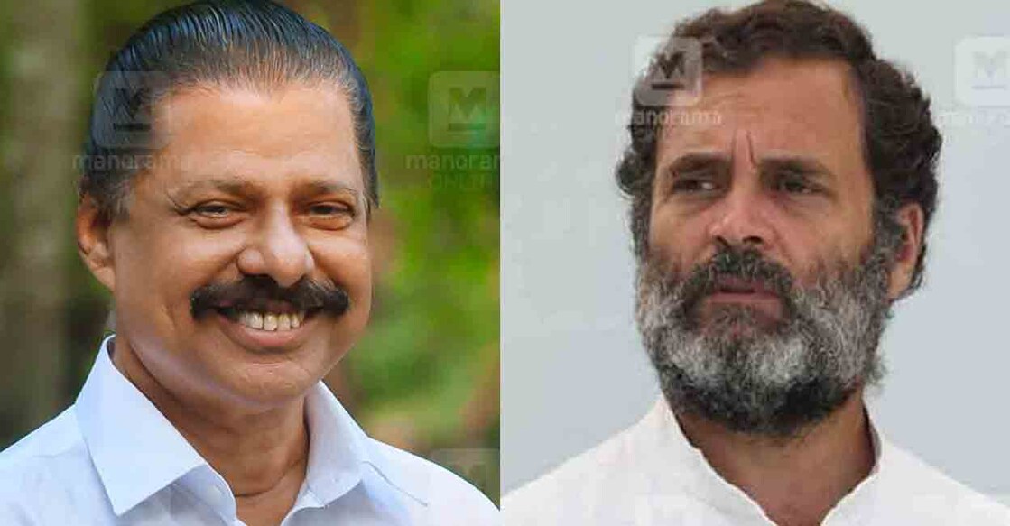 CPM State Secretary MV Govindan; Congress leader Rahul Gandhi. Photo: Manorama