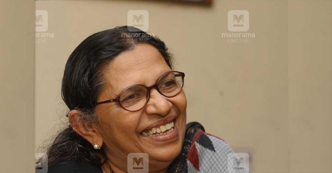 Malayalam writer Sarah Thomas. Photo: Manorama