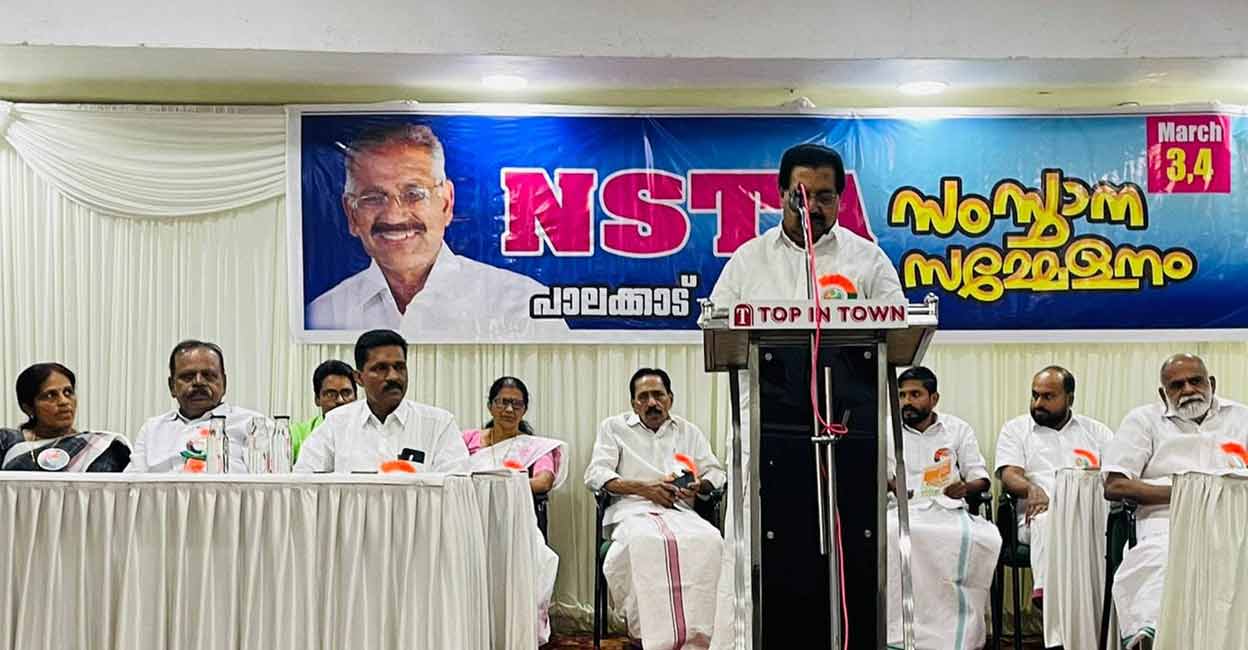 NCP state president PC Chacko speaks at a party event on Saturday. Photo: Facebook/@PCChacko