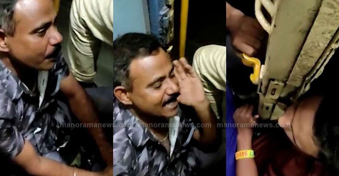 train-passangers Sonu pushed the man out near the Aanakkulam Railway Gate at around 10.30 pm on Sunday. Photo: Manorama Online