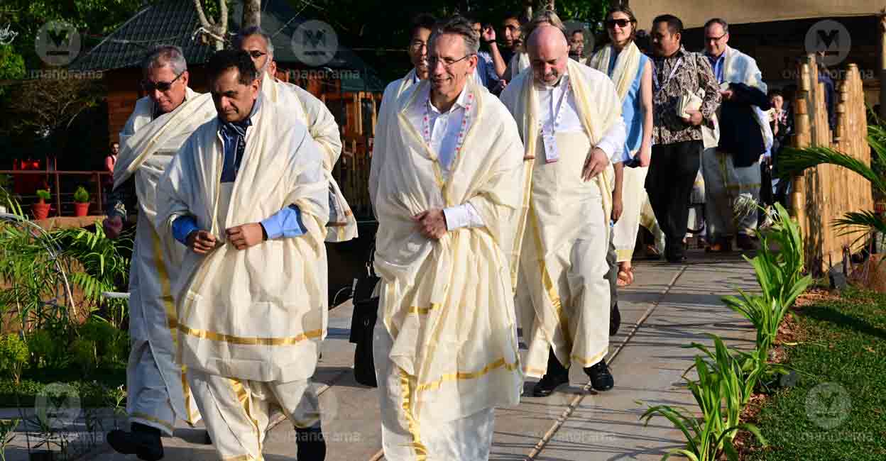 Clad in traditional attire G20 Sherpas hold deliberations in Kumarakom houseboats