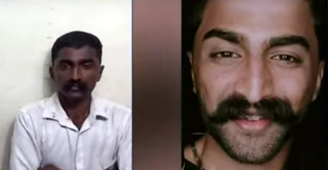 Meesha Vineeth, and a screengrab from one of his reels (right).