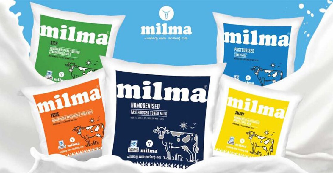 Milma milk packets. Photo: Milma